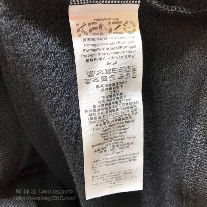 Kenzo男裝 19/20FW新款 最高品質 Kenzo灰色休閒衣 高田賢三男士圓領套頭衛衣 秋冬時尚單品  tzy2327